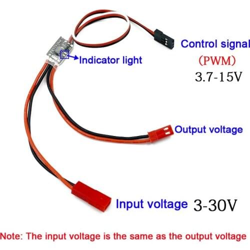 17A 1-6S 3V-30V Electronic Switch Aircraft Model Water Pump Switch Support Remote Control Receiver PWM Signal RC Drone Car Part