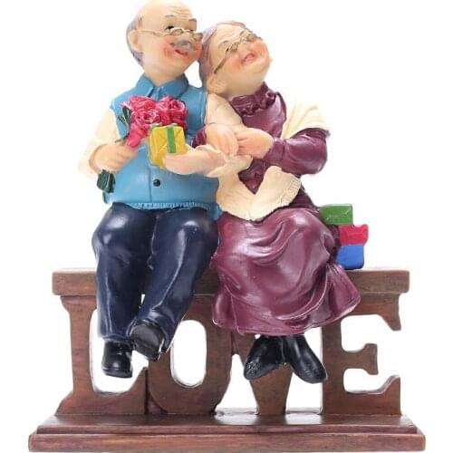 EUROPEAN LOVING HUSBAND WIFE STATUE COUPLES FIGURE FIGURINES RESIN HOME DECOR GOLDEN WEDDING DECORATION ANNIVERSARY GIFTS R2828