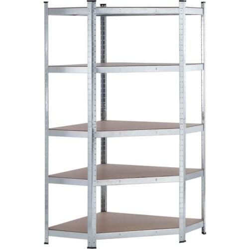 Bookcase corner Modular galvanized 5 adjustable shelving 180x90x40x70,5cm 875Kg GH91