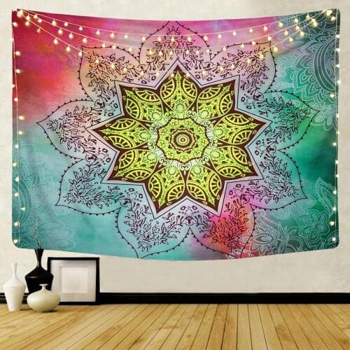Indian Mandala Tapestry Wall Hanging Sandy Beach Throw Rug Blanket Camping Tent Travel Mattress Sleeping Pad Tapestries 95x73CM