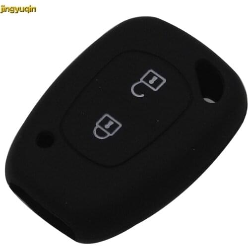 Jingyuqin 2 Buttons Silicone Remote Car Key Fob Case Cover for Renault /Kangoo /Master /Trafic Car-Styling