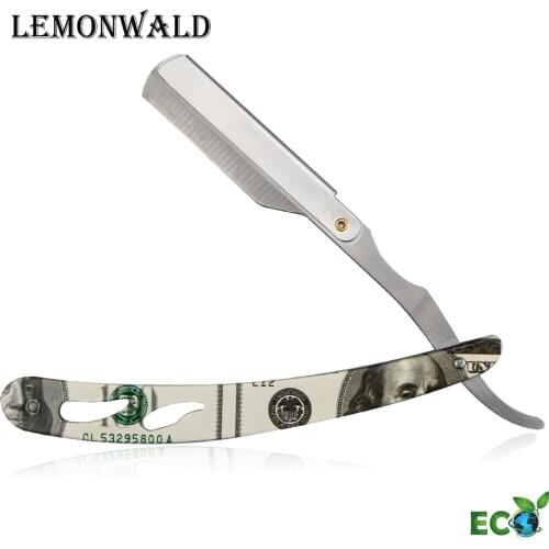 Lemonwald Retro Classic Mens Razor Stainless Steel Handle Straight Blade Razor Folding Razor