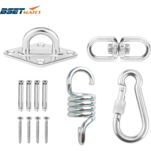 BEST MATEL Hammock Chair Ultimate Hanging accessories Kit 500 LB Capacity Hammock Spring, Swivel Hook, and Ceiling Hammock Mount