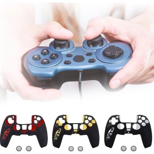 For PS5 Soft Silicone Gel Rubber Case Cover Dual-Color Durable Gamepad Protective Case Thumb Grip Cap for PS5 Controller Handle