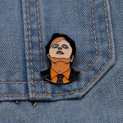 The Office Dwight Schrute Badge for Man and Women Lapel Hat/bag Enamel Pins Denim Jacket Oil Drop Brooches S199