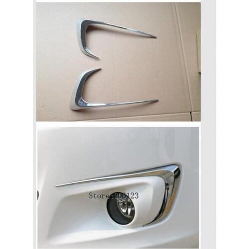 2PCS fog lamp trim FOR CITROEN ELYSEE 2014 15 16 7 C-Elysee ABS chrome fog hoods light car-styling plastic plating cover sticker