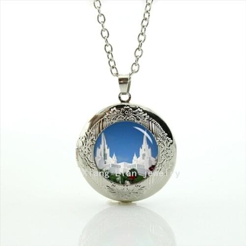 Locket necklace for time and all eternity pendant necklace LDS mormons weddings choose u own temple T396