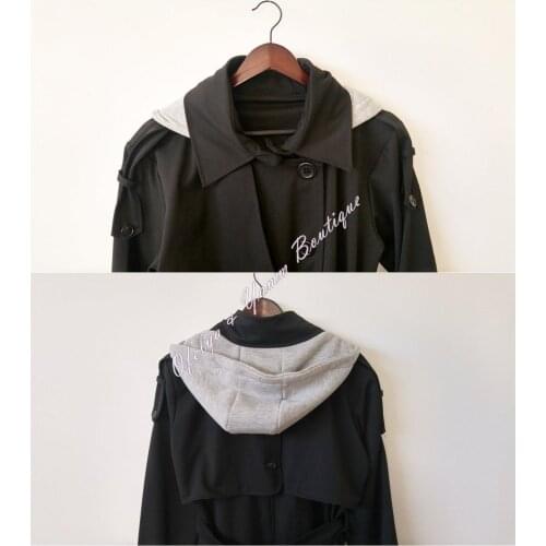 Women Cotton Detachable Hooded Trench Coat / New Trench Coat for Women Cotton Casual Windbreaker Loose Fashion Long Coat