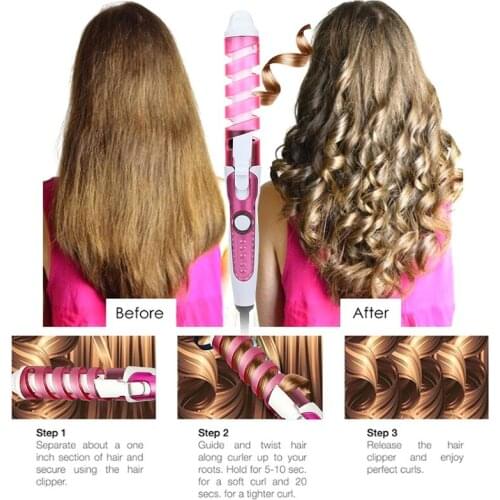 Portable Hair Curler Roller Spiral Curling Iron Salon Electric Hair Curler Beauty Curling Wand Professional Hair Styler Beauty