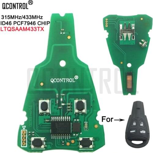 QCONTROL Car Remote Control Key Circuit Board for SAAB 93 9-3 2003 2004 2005 2006 2007 2008 2009 2010 2011 ID46 PCF7946 Chip