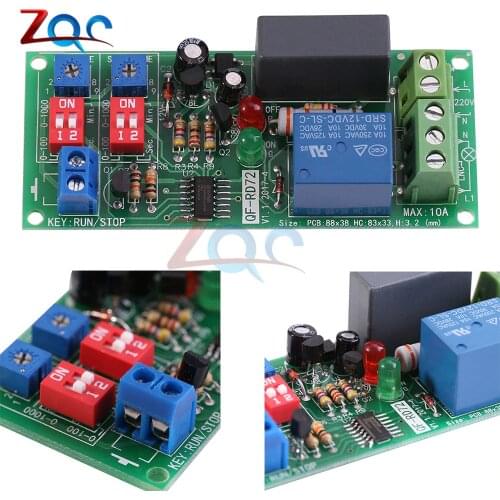 Dual Time Adjustable Cycle Delay Timing Relay Repeat ON OFF Switch Infinite Loop Timer Module AC 100V 110V 120V 220V 230V 240V