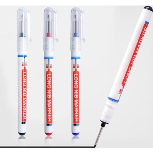 20mm Hardware Processing Deep Hole Marker Pen Metal Surface Water Resistant Smudge Proof Carpenter Long Nib Home Decoration