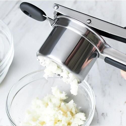 Manual Silicone Handle Stainless Steel Potato Ricer Squeezer Food Crusher Masher