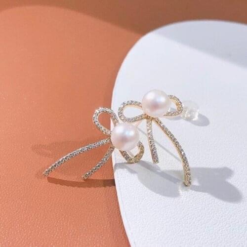 Bow Knot Shape 925 Sterling Silver Earrings Findings Settings Mountings Parts Mounts for Coral Pearls Agate Crystal Stones Beads