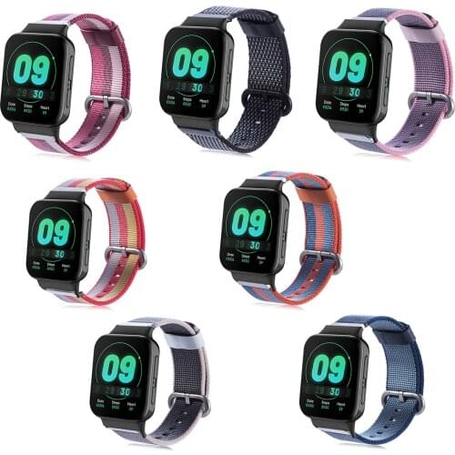 EiEuuk for Oppo Watch 2 42mm/46mm Watchband Canvas Wristbands Soft Nylon Fabric Replacement Strap