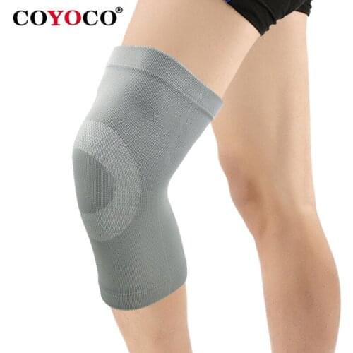 1 Pcs High Elastic Sport Knee Support Pad COYOCO Pressure Reducing Ring Kneepads Summer Air Conditioning Room Thin Warm Grey
