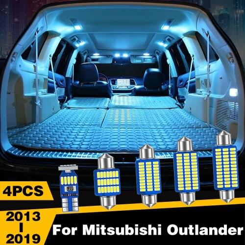 4pcs Car LED Lights Interior Dome Reading Trunk Lamp For Mitsubishi Outlander 2013 2014 2015 2016 2017 2018 2019