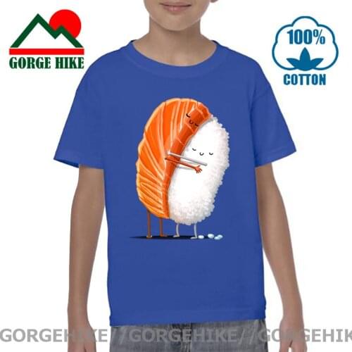 GorgeHike Funny Japanese Food Print Sushi T shirt For Boys/girls New Summer Sushi Hugs T-Shirts for Children Baby Girls Clothing