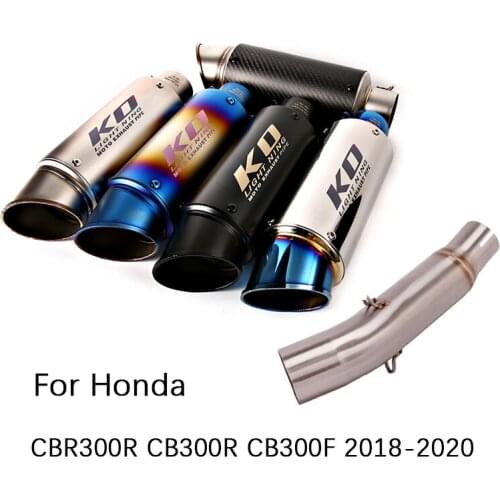For Honda CB300R CBR300R CB300F 2018-2020 Motorcycle Exhaust Pipe Middle Pipe Slip On 51mm Muffler Removable DB Killer Escape