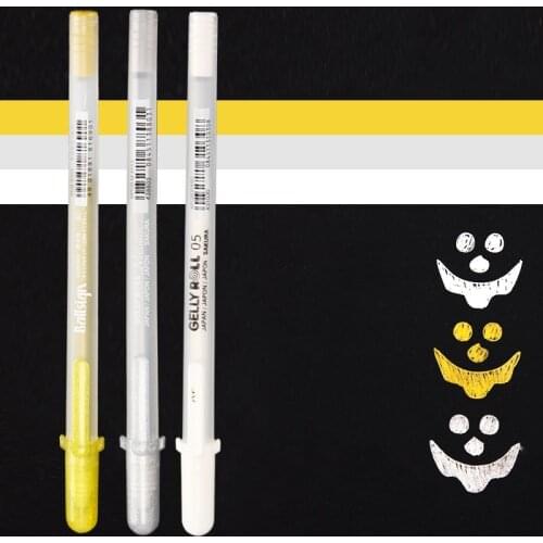 Japan SAKURA cherry blossom highlight pen gold/silver/white painting handmade diy professional black card sketch art supplies