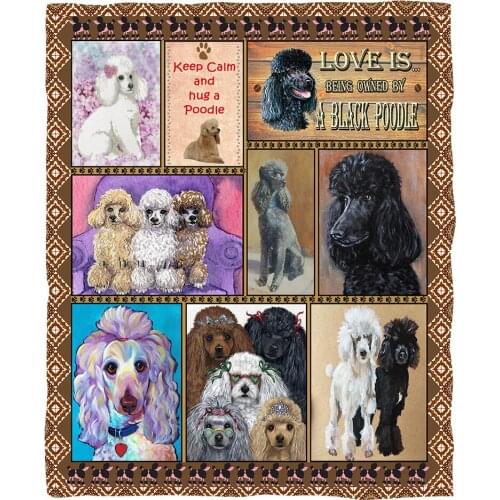 Poodle Funny 3d printed fleece blanket for Beds Hiking Picnic Thick Quilt Fashionable Bedspread Sherpa Throw Blanket
