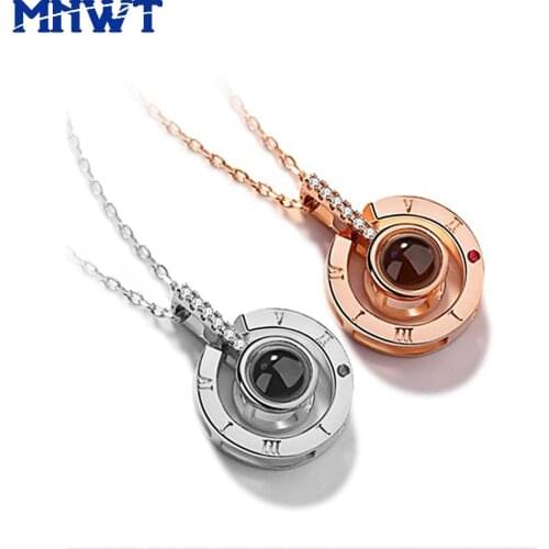 MNWT 100 Languages I Love You Projection Charm Pendant Necklace For Women Choker Lover Gift Romantic Love Memory Wedding Jewelry