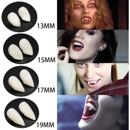1 Pairs Vampire Teeth Fangs Dentures Props Halloween Costume Props False Teeth Solid Glue Denture Adhesive Party DIY Decorations