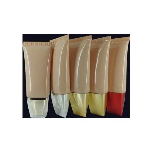 100pcs wholesale 1 ounce oval pink empty soft tube, 30ml plastic cosmetic empty cream tube with colorful cap