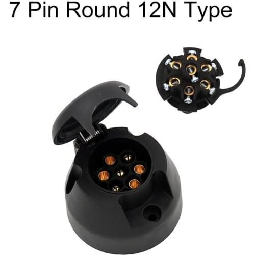 12V Round 7 Pin Waterproof Plug Adapter Tow Bar Electrical Trailer Truck Socket