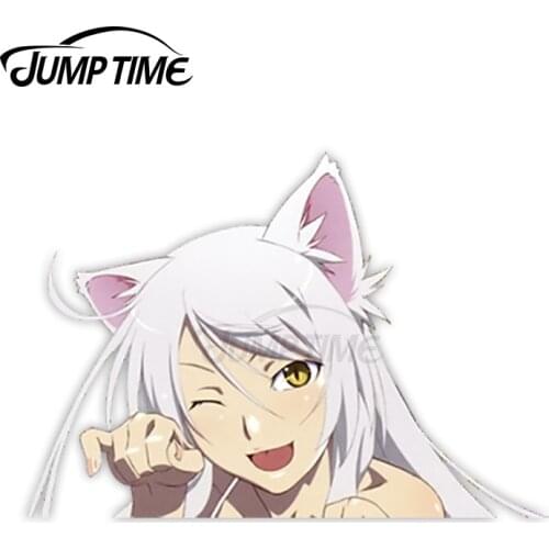 Jump Time Black Hanekawa 7.9 Cute Anime Girl Peeker Vinyl Decal Window Waifu Car Stickers