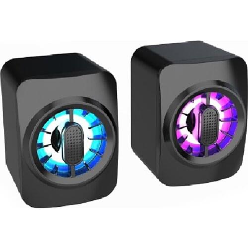 A1 Desktop Computer Speaker 2.0 Multimedia Desktop USB Active Laptop RGB Dazzling Light Mini Speaker PC/Mobile Phone/MP3/MP4/DVD