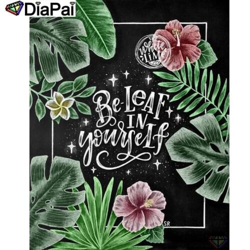DIAPAI 5D DIY Diamond Painting 100% Full Square/Round Drill "Text flower" Diamond Embroidery Cross Stitch 3D Decor A21836
