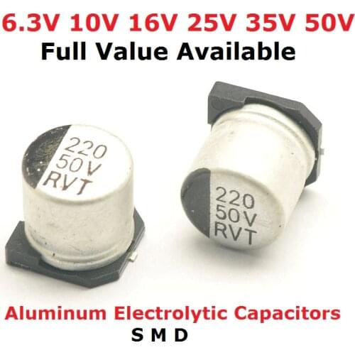 10pcs 10V 47UF 16V 100UF 25V 22UF 35V 470UF 50V 220UF 1000UF 10UF 330UF 2200UF 150UF Aluminum electrolytic capacitors SMD