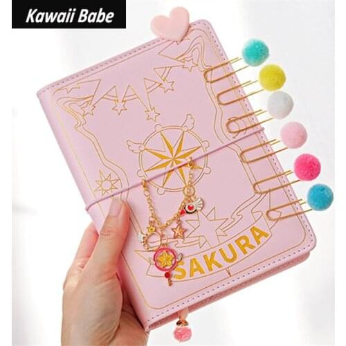 Anime Card Captor Sakura Handbook Looseleaf Diary Notebook School Season Cosplay Girly Heart Handbook Set Accessories