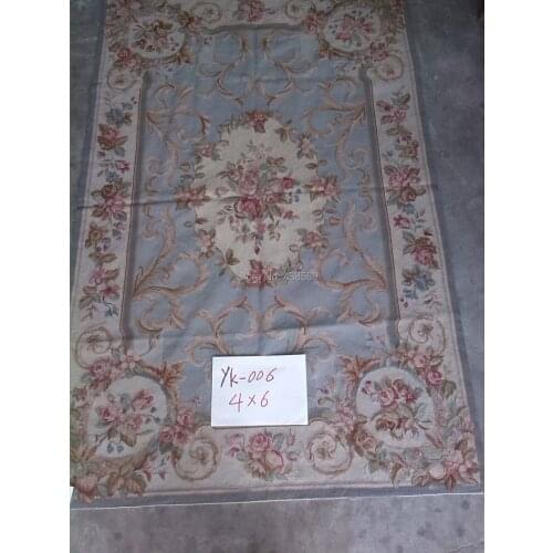 Free shipping 10K 4'x6' needlepoint woolen rugs carpets pure Wool & Hand knotted rugs