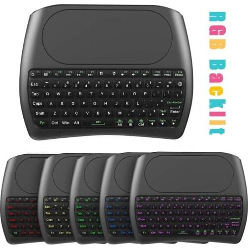 Wireless keyboard colorful backlight radium mini keyboard large touch pad wireless mouse I8 mini keyboard
