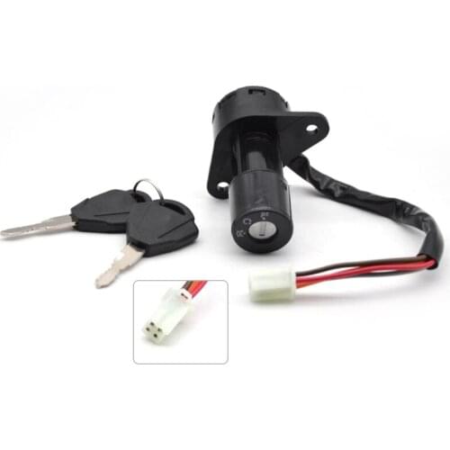 Black Security 4 Wires Ignition Switch Lock With 2 Keys Set Motorcycle Fit For Suzuki GS125
