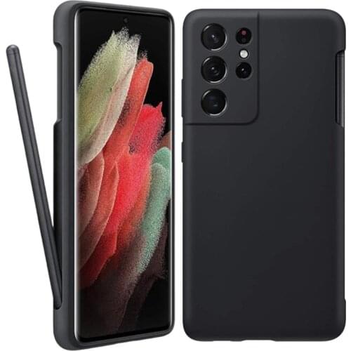 For Samsung Galaxy S21 Ultra 5G Original S-Pen + Case S21ultra Stylus Touch Pen Liquid Silicone Cover with Slot Storage Holder