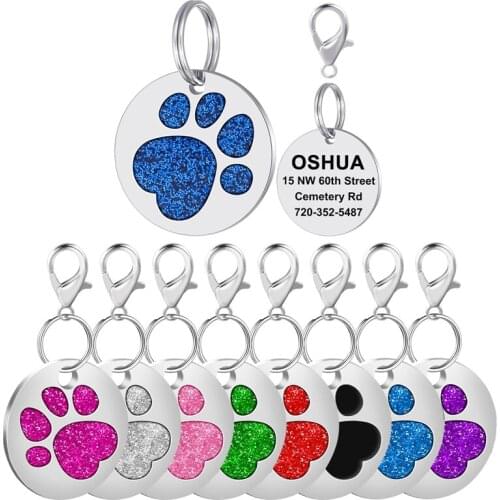 Free Engraved Pet Dog ID Tag Personalized Cat Puppy ID Tag Pet Dog Collar Accessories Custom Dogs Anti-lost Name Tags Pendant