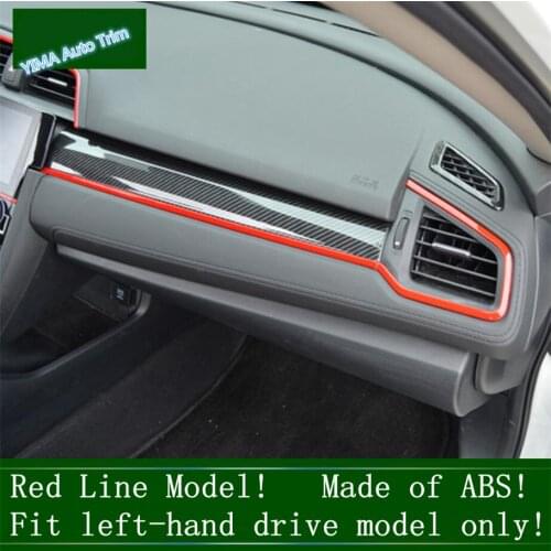 Lapetus Auto Styling Central Control Instrument Decoration Panel Cover Trim For Honda Civic 2016 - 2020 ABS / Carbon Fiber Look