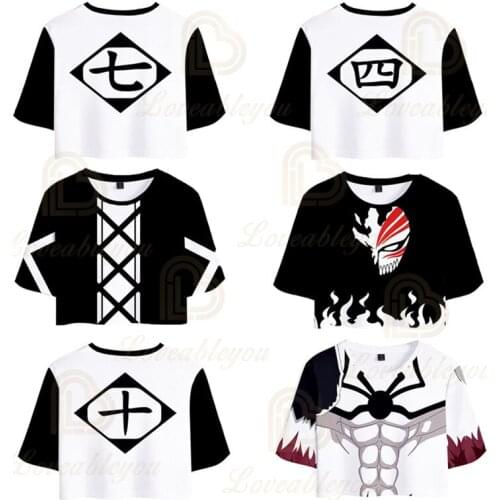 Hot Selling Anime BLEACH T Shirt Women Crop Top 2020 Summer Casual Fashion 3d Print Short-sleeved T-shirt Women Cheap Tshirt