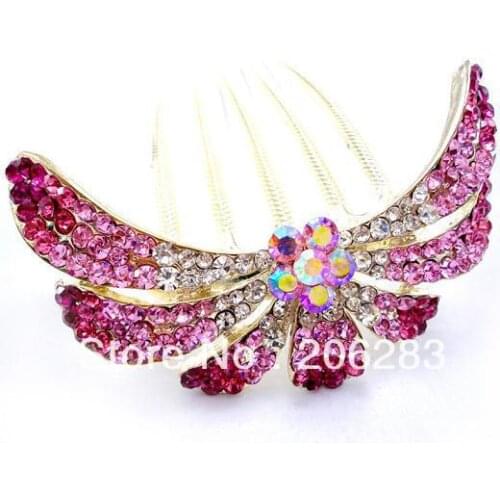 Fashion crystal women Hair Comb flower Hair stick hairpin F677