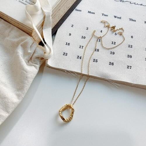 925 sterling silver fashion necklace retro tie irregular Simple minority chic harbor wind wild trend boy female silver jewelry