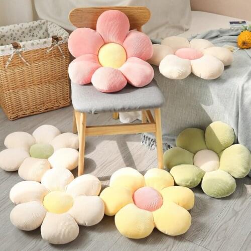 35-55cm Soft Cartoon Plant Stuffed Doll Chair Sofa Cushion Beautiful Colorful Flower Plush Pillow Kids Lovers Birthday Gifts