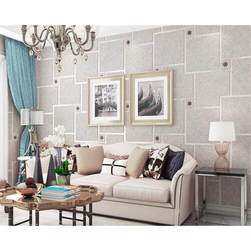 Beibehang mural Simple modern 3D non-woven deerskin cashmere wallpaper bedroom sofa background plain plaid pla papel de parede
