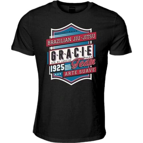 2019 New Mens Brazilian Jiu Jitsu Gracie Team T-Shirt Martial Arter BJJ Grappling Rio Top Tee Shirts