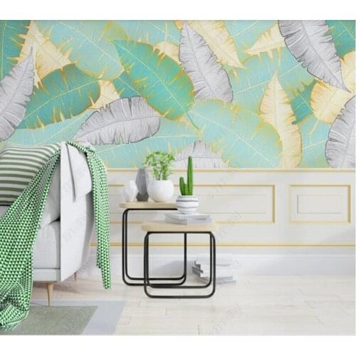 Custom papel parede creative abstract golden leaf geometry for living room bedroom sofa background wall decoration wallpaper