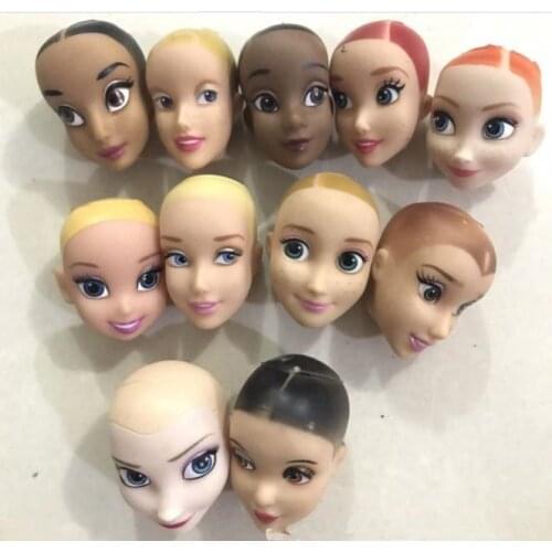 Wholesale Princess Head Doll Accessories DIY Doll Bald For 1/6 Doll Cartoon Princess Kawaii Mermaid Action FIgure Model Toys