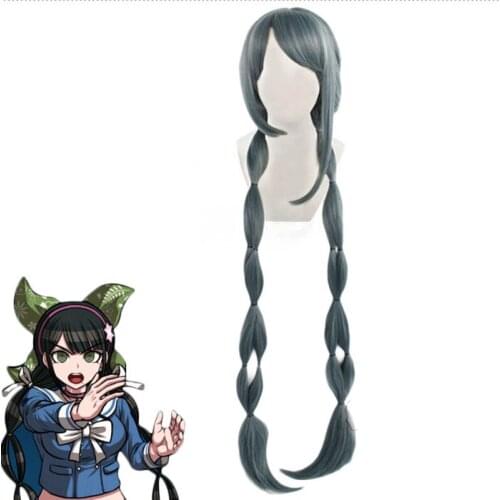 Danganronpa Cosplay Chabashira Tenko Wig Dangan Ronpa Styled Braid Synthetic Hair Pelucas Halloween Party Role Play + Wig Cap