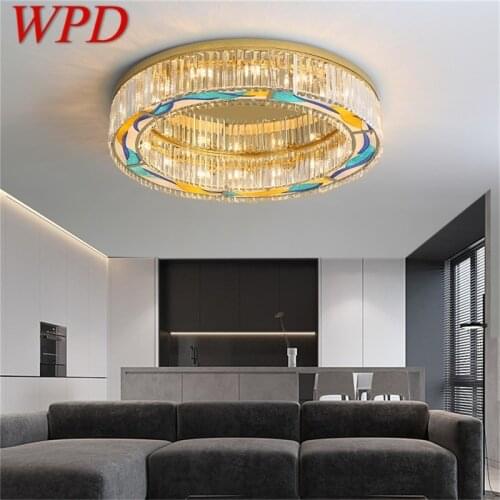 WPD Postmodern Ceiling Light Gold Luxury Crystal Lamp Fixtures LED For Home Living Dining Room